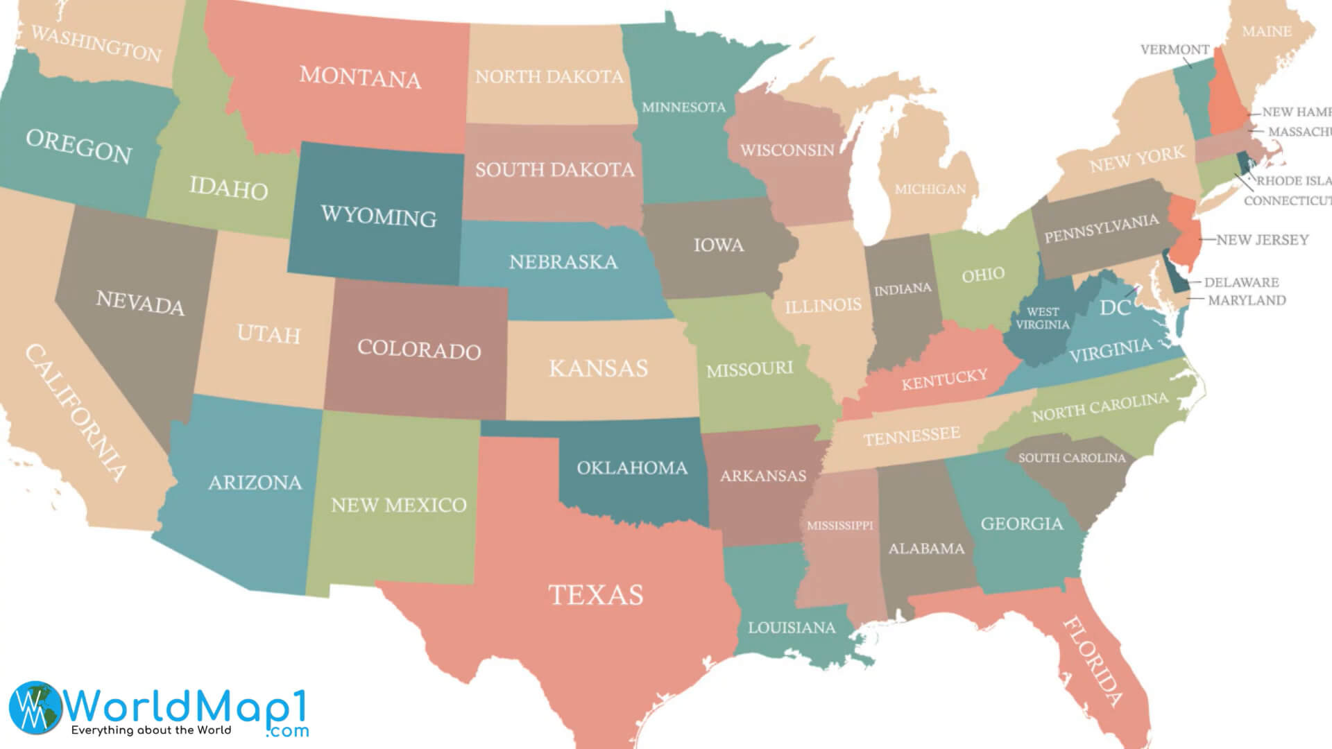 USA Map with Illinois